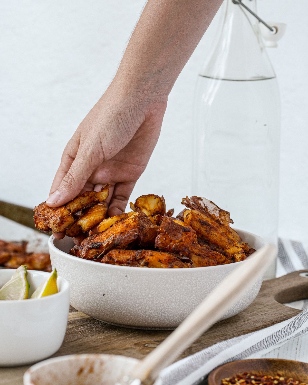 Crispy Smashed Red Skin Potatoes - Two City Vegans