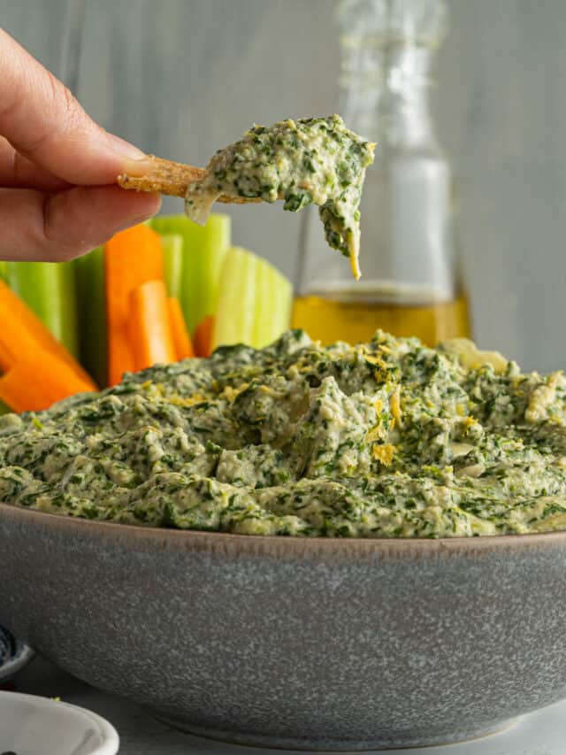 Non-dairy spinach artichoke dip