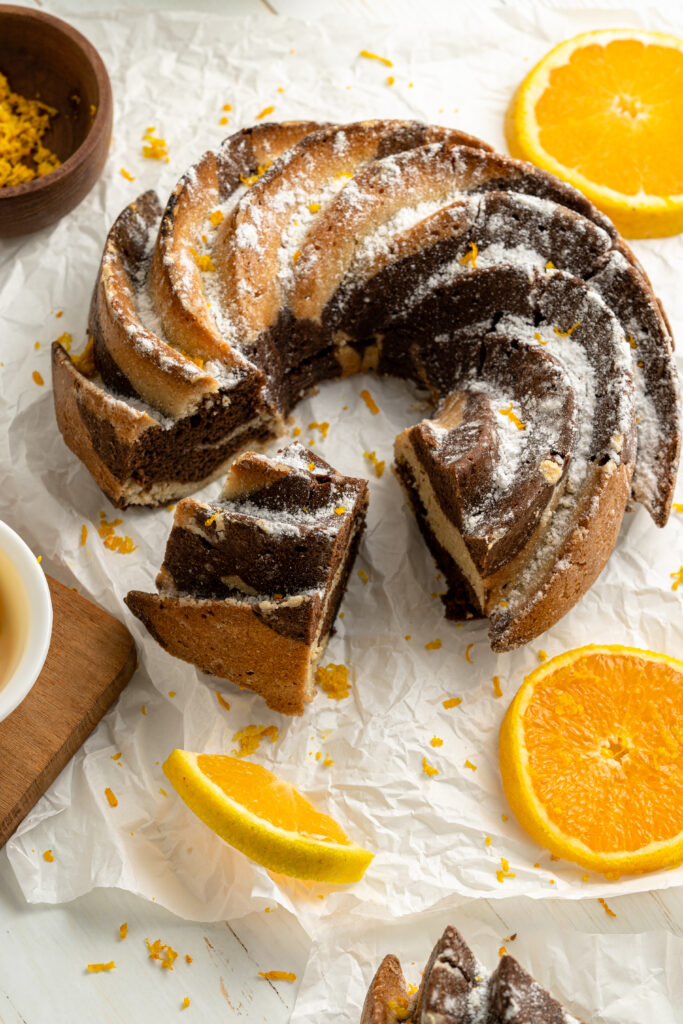 Chocolate Orange Olive Oil Cake, a marbled marvel - Blossom to Stem