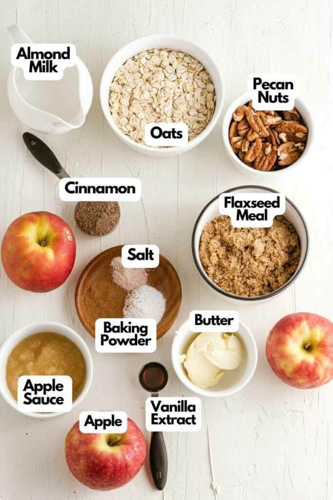 The ingredients for a healthy apple pie.