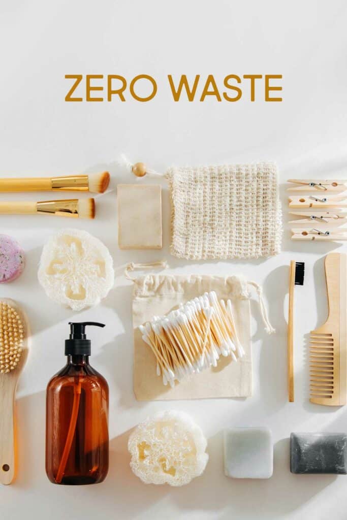 Zero waste products with the words zero waste.