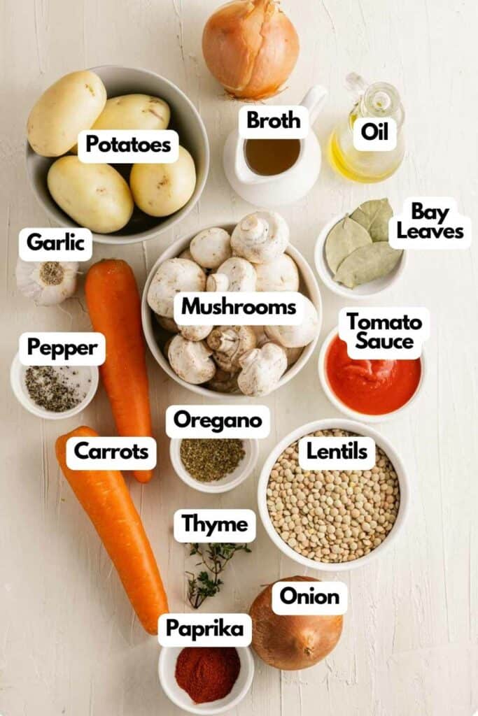 A list of ingredients for a healthy meal.