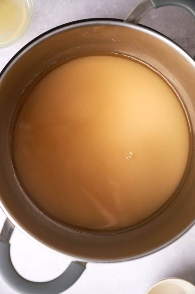 Showing a smooth, creamy texture with a single bubble in the center.