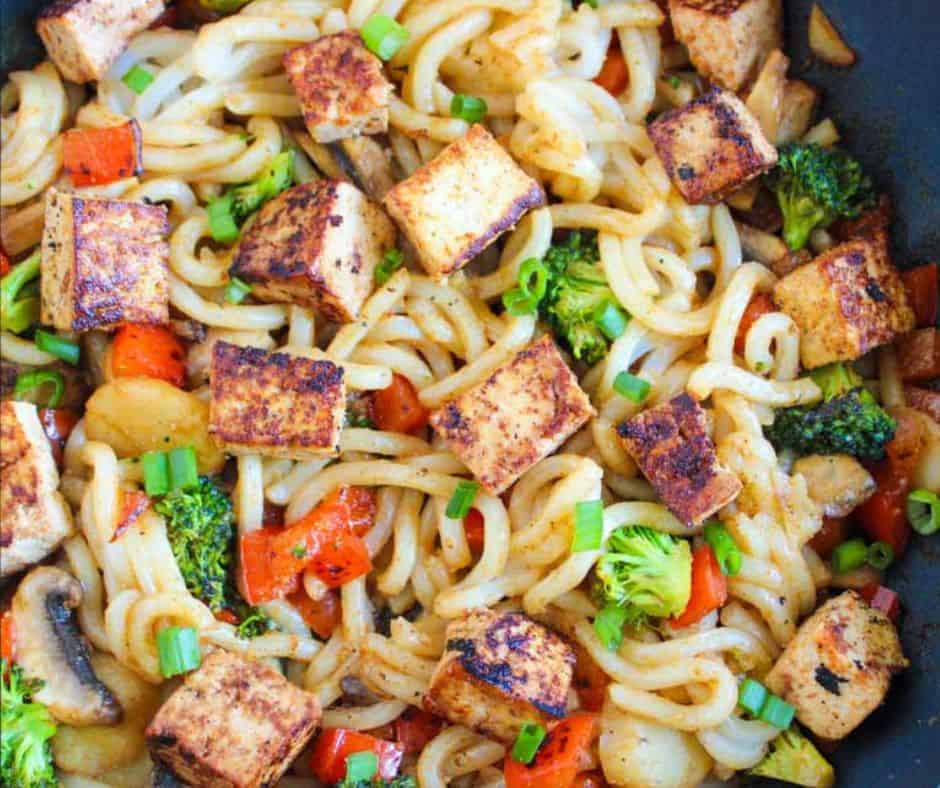 Tofu Vegetable Noodle Stir Fry Recipe - Two City Vegans
